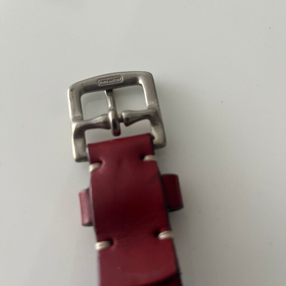 Vintage Coach 90s Red Leather Belt Women's Medium - Picture 9 of 15